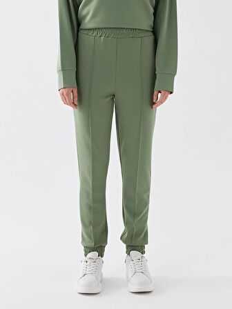 Kadın Beli Lastikli Düz Jogger Eşofman Altı