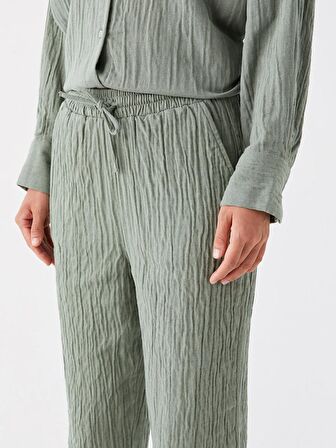 Beli Lastikli Havuç Kesim Kadın Pantolon