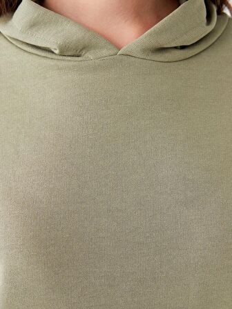Düz Uzun Kollu Kadın Hoodie