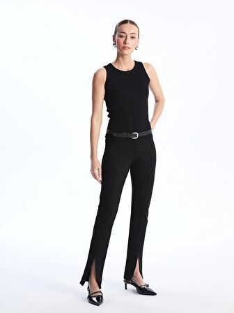 Beli Lastikli Dar Fit Kadın Pantolon