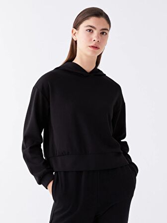 Düz Uzun Kollu Kadın Hoodie