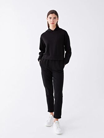 Düz Uzun Kollu Kadın Hoodie