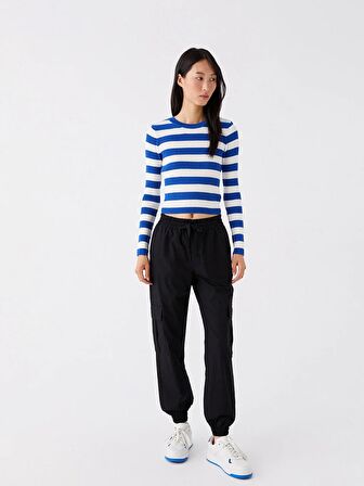 Beli Lastikli Standart Fit Kadın Kargo Pantolon