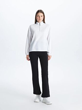 Dik Yaka Oversize Kadın Sweatshirt