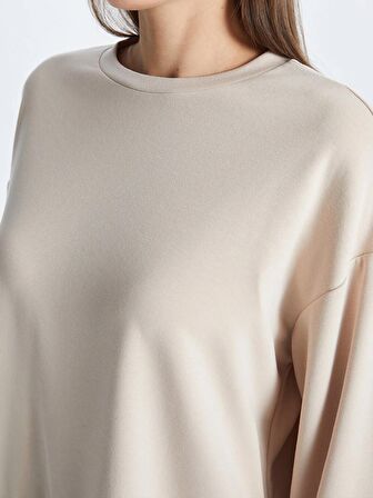 Bisiklet Yaka Oversize Kadın Sweatshirt