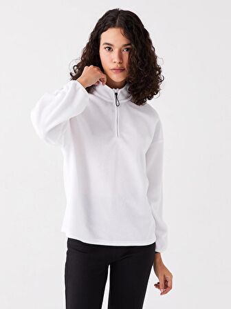 Dik Yaka Oversize Kadın Sweatshirt