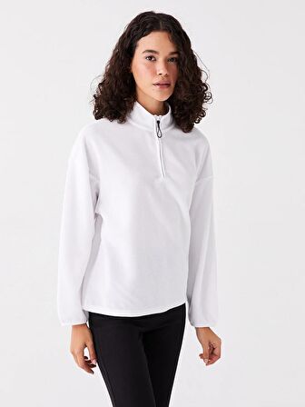 Dik Yaka Oversize Kadın Sweatshirt