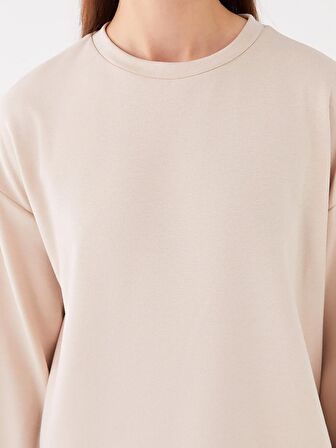Bisiklet Yaka Oversize Kadın Sweatshirt