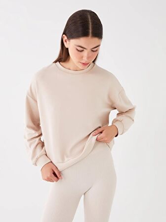 Bisiklet Yaka Oversize Kadın Sweatshirt