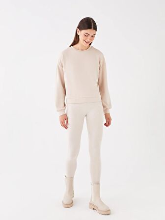 Bisiklet Yaka Oversize Kadın Sweatshirt