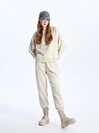 Kadın Beli Lastikli Düz Jogger Eşofman Altı