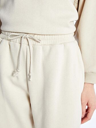 Kadın Beli Lastikli Düz Jogger Eşofman Altı