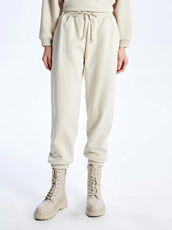 Kadın Beli Lastikli Düz Jogger Eşofman Altı