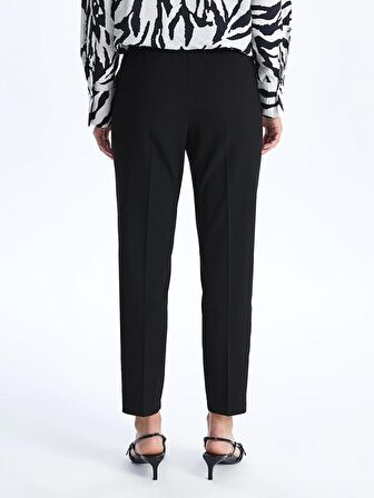 Kadın Beli Lastikli Düz Pantolon