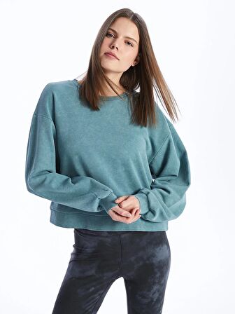 Bisiklet Yaka Oversize Kadın Sweatshirt