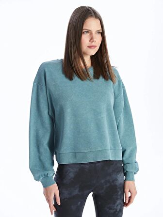 Bisiklet Yaka Oversize Kadın Sweatshirt