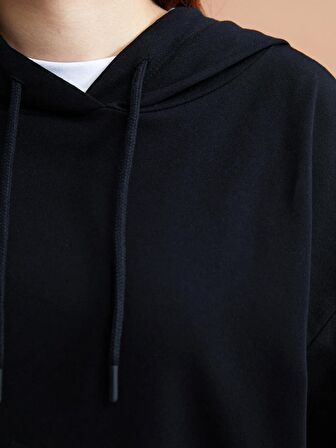 Petite Düz Uzun Kollu Kadın Hoodie