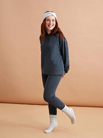 Petite Düz Uzun Kollu Kadın Hoodie
