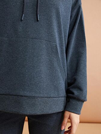 Petite Düz Uzun Kollu Kadın Hoodie