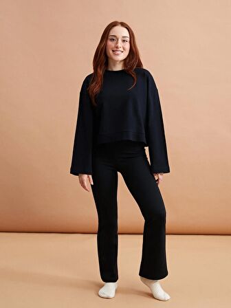 Petite Kadın Beli Lastikli Düz Pantolon
