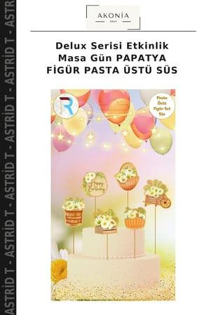 Delux Serisi Etkinlik Masa Gün PAPATYA FİGÜR PASTA ÜSTÜ SÜS