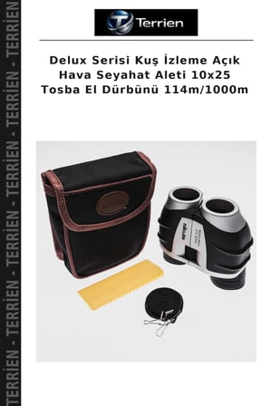 Delux Serisi Kuş İzleme Açık Hava Seyahat Aleti 10x25 Tosba El Dürbünü 114m/1000m