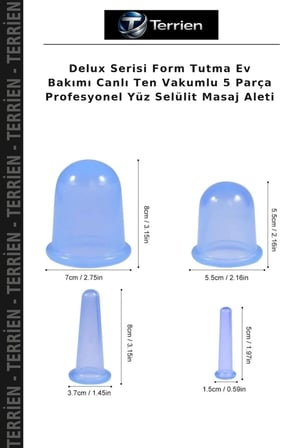Delux Serisi Form Tutma Ev Bakımı Canlı Ten Vakumlu 5 Parça Profesyonel Yüz Selülit Masaj Aleti
