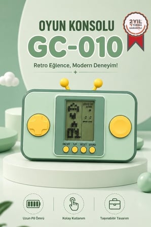 Delux Serisi Sürpriz Oyuncak Anı GC-010 Yeşil El Atarisi Tetris Gameboy