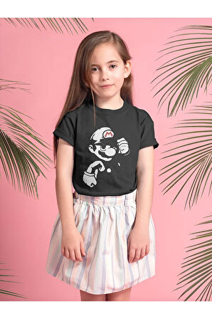Süper Mario Baskılı Unisex Oyun Çocuk Tişört (1-12 YAŞ)