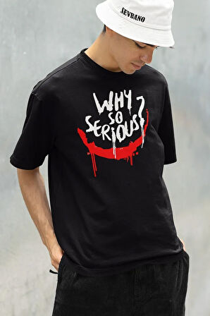 Film Karakteri Joker Temalı Unisex Tişört, Oversize Why So Serious ? Tişört