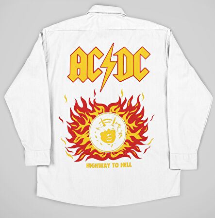 AC DC Müzik Grubu Baskılı Unisex Oversize Rock Metal Gömlek