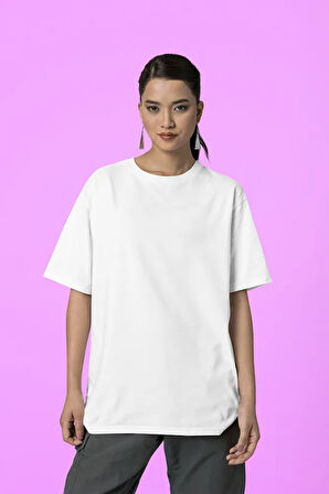 Unisex Oversize Baskısız Basic Tişört
