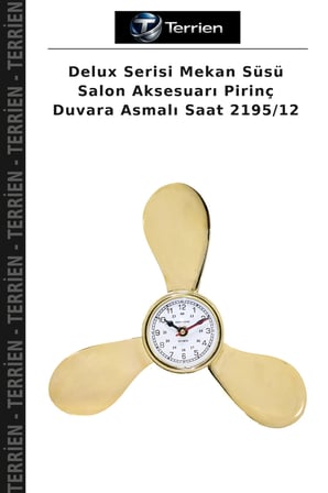 Delux Serisi Mekan Süsü Salon Aksesuarı Pirinç Duvara Asmalı Saat 2195/12