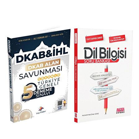 Dizgi 2024 Dkab 5 li Deneme ve AKM Dil Bilgisi Soru Bankası Seti 2 Kitap