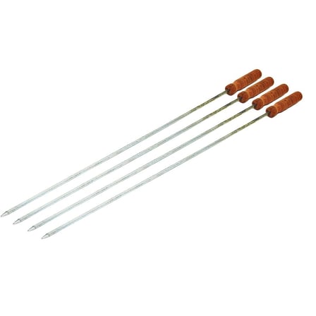 Premium Piknik Malzemesi Açık Hava Lezzet Aracı Metal Çelik Ciğer Kebap Şişi Ahşap Saplı 50 cm