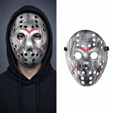 Korkunç Aksesuar Tarz Parça Tema Ürünü Jason Maskesi Hannibal Maskesi Metal Gümüş Renk 20x25 cm