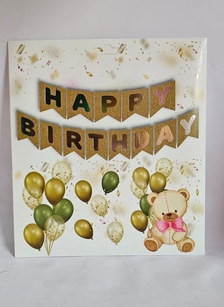 Delux Serisi HAPPY BIRTHDAY KRAFT GÜMÜŞ VARAKLI BANNER Duvar Parti Akşam