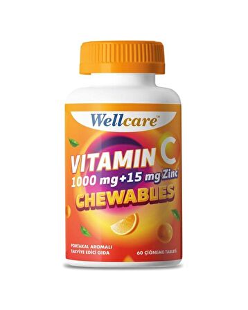 Wellcare Vitamin C & Çinko 60 Çiğneme Tableti