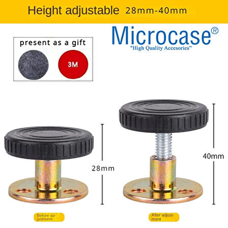 Microcase Yatak Baza Başlık Ses Gürültü Önleyici Sallantı Önleyici Aparat - 2 Adet SİYAH AL5280