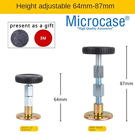 Microcase Yatak Baza Başlık Ses Gürültü Önleyici Sallantı Önleyici Aparat - 2 Adet SİYAH AL5280
