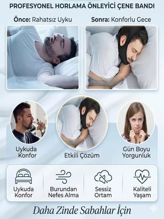  Unisex Ayarlanabilir Uyku Horlama önleyici Çene Bandı Horlama Engelleme Maskesi