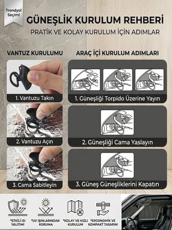 Oto Ön Cam Güneş Koruyucu Metalize Aracınızı Serin Tutar ve İç Mekan Isısını Azaltır