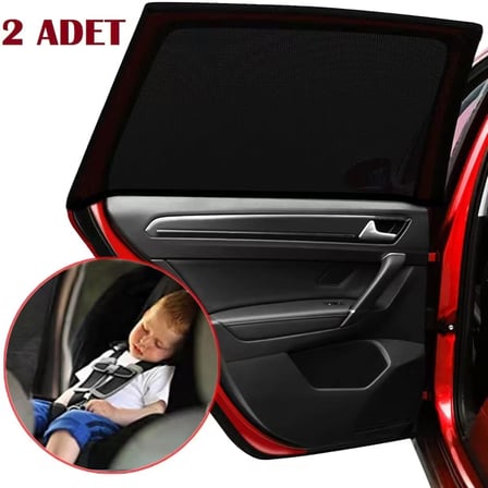 2 Adet Oto Cam Güneşlik Araba Gölgelik Perde Araç İçi Yan Cam Sineklik Pencere Güneşliği Arka Yan Cam Kılıfı Örtüsü