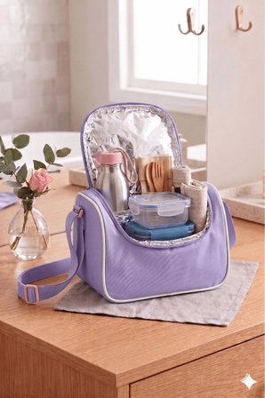 Lisanslı Twill Kumaş Niss Model Lila Okul Sırt Çantası,Termal Beslenme Çantası Ve Kalemlik