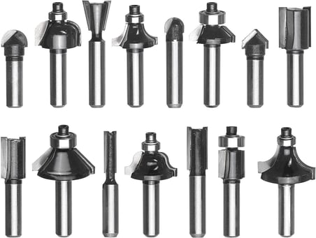 Einhell  15 Parça Karışık Freze Ucu Seti 8 mm Şaft
