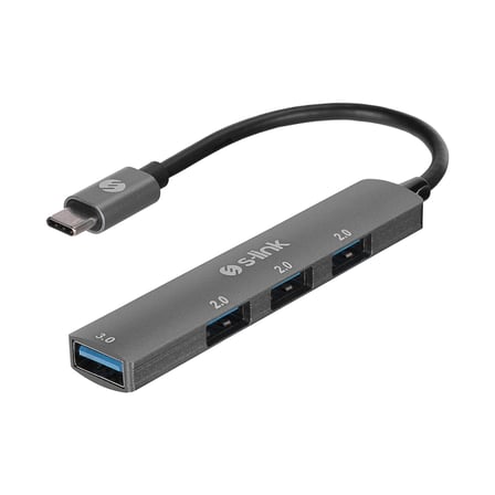 S-LINK SW-U324, Type-C to 3xUSB 2.0, 1xUSB 3.0, Metal, USB HUB