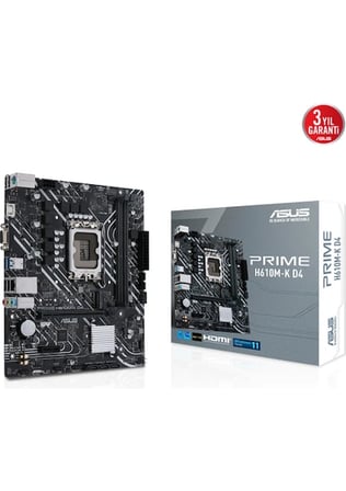 ASUS PRIME H610M-K D4 ARGB DDR4 3200 HDMI GLAN M.2 1700P (12-13-14. Nesil)