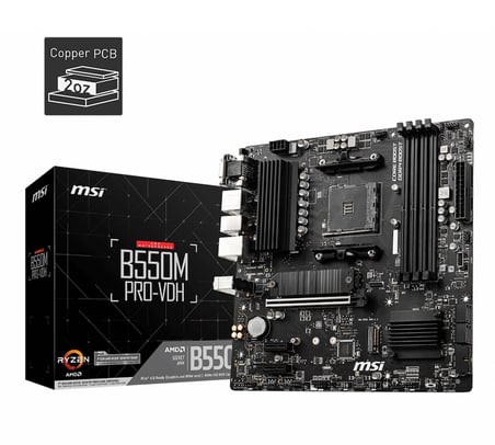 MSI B550M PRO-VDH DDR4 4400MHZ 1XVGA 1XHDMI 1XDP 2XM.2 USB 3.2 MATX AM4 (AMD 5000/4000G/3000 SERİLER