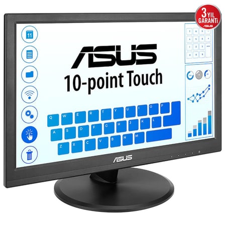 15.6 ASUS VT169HE IPS 5MS 60MHZ 1XVGA 1XHDMI FHD 1920X1080 DOKUNMATİK EKRAN FLICKER FREE ÇERÇEVESİZ 