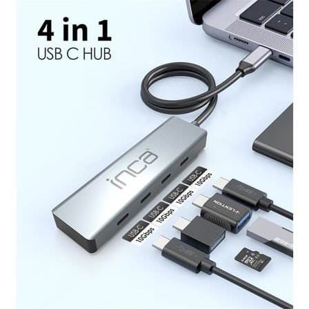 INCA ITPT-4T TYPE-C HUB X4 TYPE-C PORT 3.1 10GBPS ALUMINYUM KASA ÇOKLAYICI